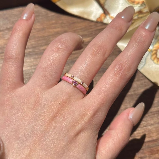 Dopamine Color Zircon Enamel Ring