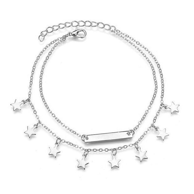 Design Sense Foot Ornaments Multi-layer Pendant Anklet Female Accessories