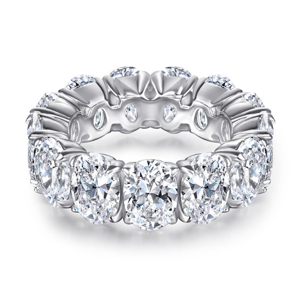 Oval Zircon Silver Ring Female Niche High Sense