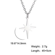 Stainless Steel Rice Necklace Female Six-pointed Star