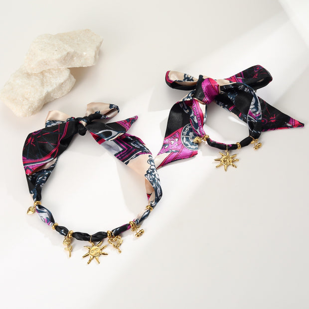 Autumn And Winter Scarf Series Sun Pendant Necklace High Sense