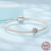 S925 Sterling Silver SUNFLOWER Silicone Positioning Bracelet Spacer Beads