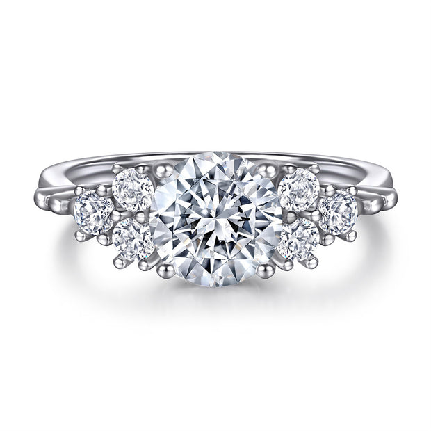European And American Zircon Silver Ring Fashion Jewelry Women