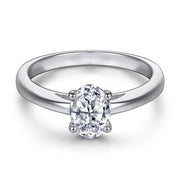 Oval Zircon Silver Ring Female Niche High Sense