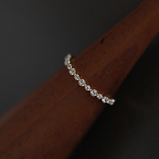 Women's Simple And Versatile Zircon Ring Exquisite Twin Elegant
