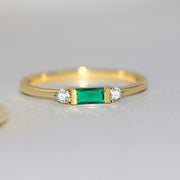 Geometric Engagement Ring Inlaid Zircon Plated 14K Gold Accessories