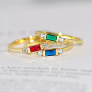 Geometric Engagement Ring Inlaid Zircon Plated 14K Gold Accessories