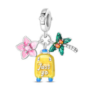 Travel Around The World Leisure Style Silver Plated Bead Pendant