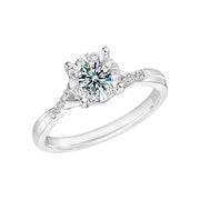Silver Ring Women's High-grade Classic Four-claw Interwoven Snowflake Ornament