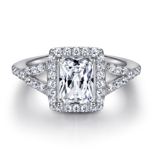 European And American Zircon Silver Ring Fashion Jewelry Women