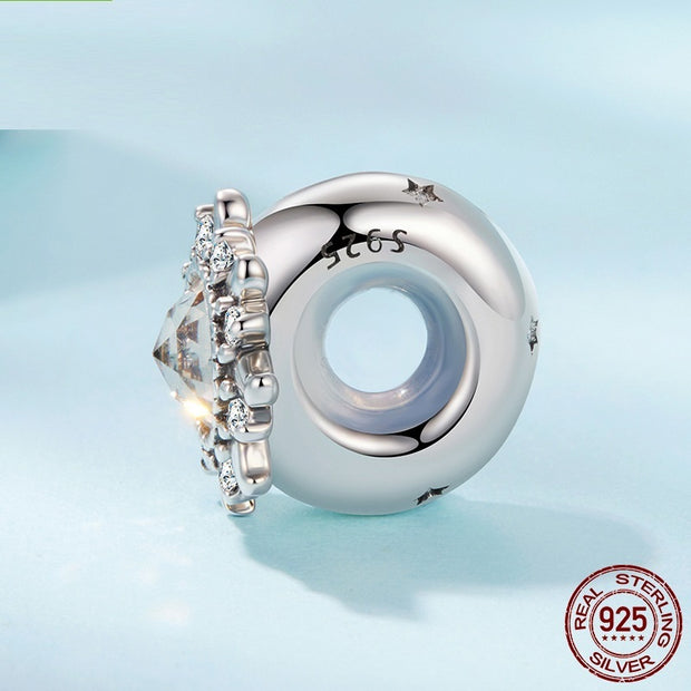 S925 Sterling Silver SUNFLOWER Silicone Positioning Bracelet Spacer Beads