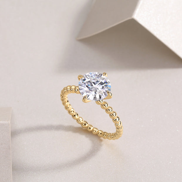 Forget-me-not - A Fashionable And Luxurious Jewelry Piece Set With 3-carat Moissanite S925 Sterling Silver And Gold-plated Diamond