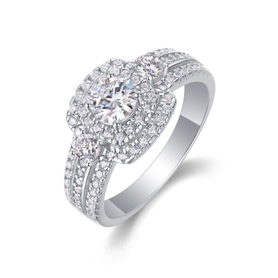 Afternoon In The Gobi - A Fashionable And Luxurious Jewelry Piece Set With Half-carat Moissan Diamond S925 Sterling Silver And Platinum-plated Diamond