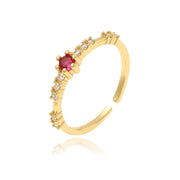 Women's Copper Micro-inlaid Light Luxury Petal Ring