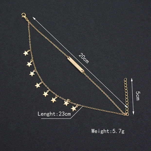 Design Sense Foot Ornaments Multi-layer Pendant Anklet Female Accessories