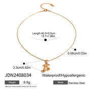 Stainless Steel Cherry Necklace Cute Earrings Ornament Women