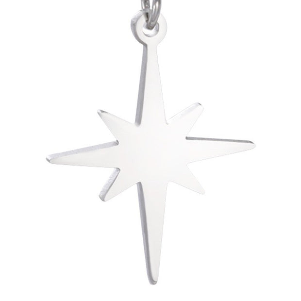 Stainless Steel Rice Necklace Female Six-pointed Star