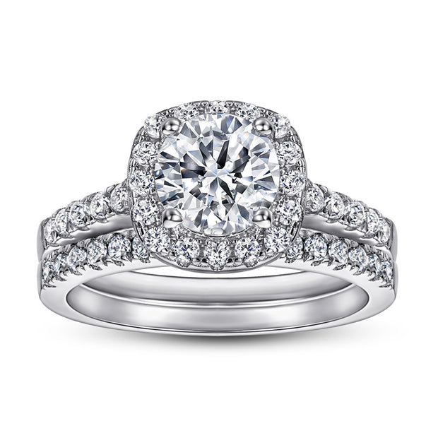European And American Zircon Silver Ring Fashion Jewelry Women