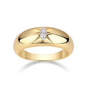 Eight-prong Radiance - A Fashionable And Luxurious Jewelry Piece Set With Moissanite S925 Sterling Silver And Gold-plated Diamond