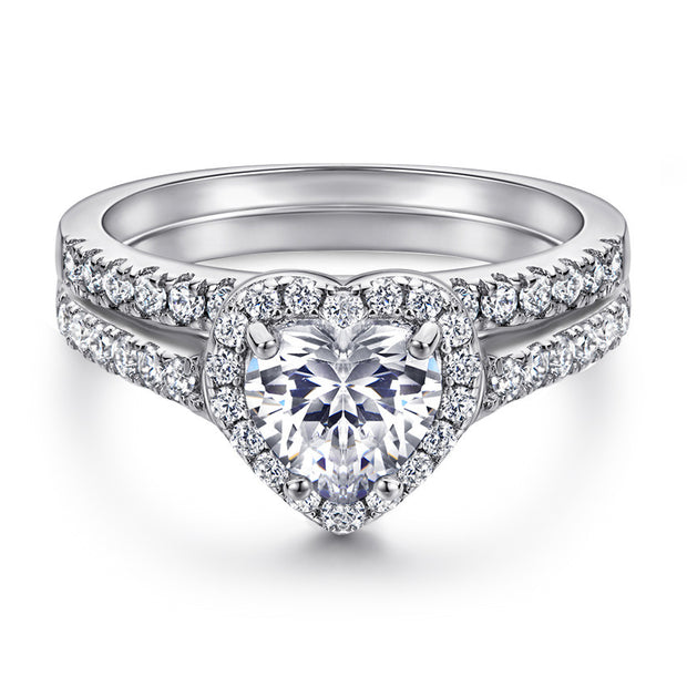 European And American Zircon Silver Ring Fashion Jewelry Women