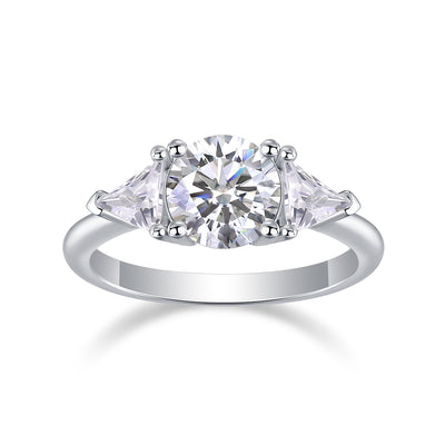 Ocean Diamond - A Fashionable And Luxurious Jewelry Piece Set With 2-carat Moissanite S925 Sterling Silver And Platinum-plated Diamond