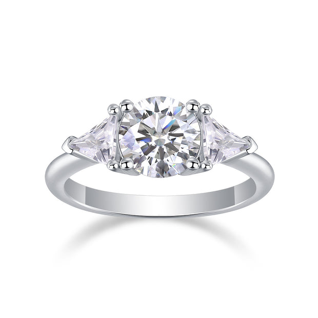 Ocean Diamond - A Fashionable And Luxurious Jewelry Piece Set With 2-carat Moissanite S925 Sterling Silver And Platinum-plated Diamond