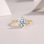 Forget-me-not - A Fashionable And Luxurious Jewelry Piece Set With 3-carat Moissanite S925 Sterling Silver And Gold-plated Diamond