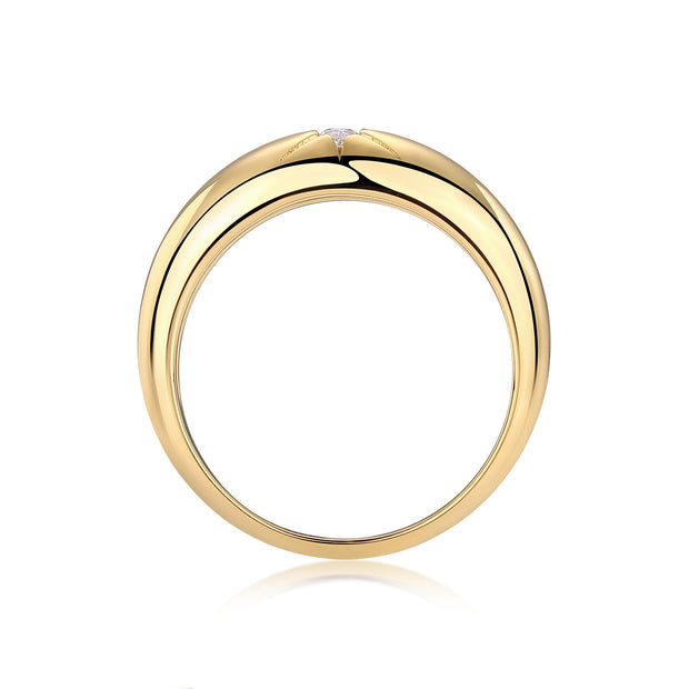 Eight-prong Radiance - A Fashionable And Luxurious Jewelry Piece Set With Moissanite S925 Sterling Silver And Gold-plated Diamond