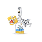 Travel Around The World Leisure Style Silver Plated Bead Pendant