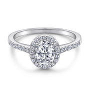 Oval Zircon Silver Ring Female Niche High Sense