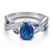 Oval Zircon Silver Ring Female Niche High Sense