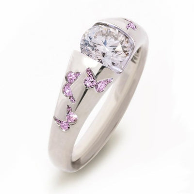 European And American Diamond-studded Ring Butterfly Gem Simple And Elegant