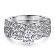 Oval Zircon Silver Ring Female Niche High Sense
