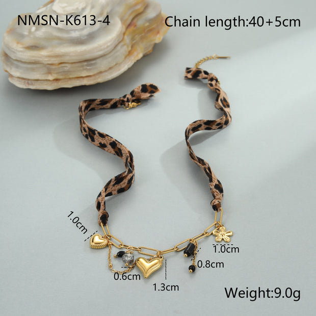 Leopard Series Love Sun Pendant Stainless Steel Ornament