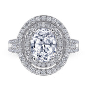 Oval Zircon Silver Ring Female Niche High Sense
