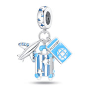 Travel Around The World Leisure Style Silver Plated Bead Pendant