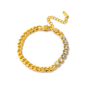 Electroplating Gold Hip-hop Titanium Steel Bracelet Necklace Color Protection