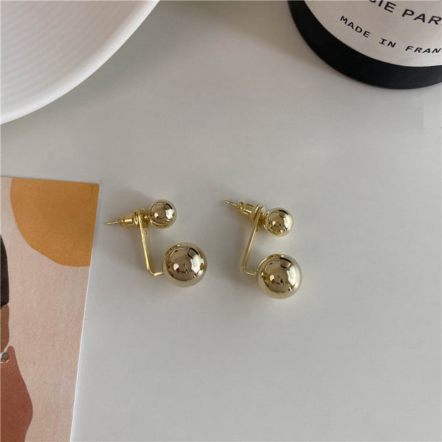 Metal Ball Ins Cold Style Simple Geometric Earrings