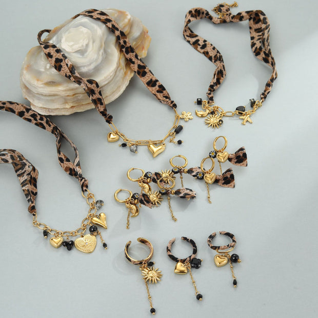 Leopard Series Love Sun Pendant Stainless Steel Ornament