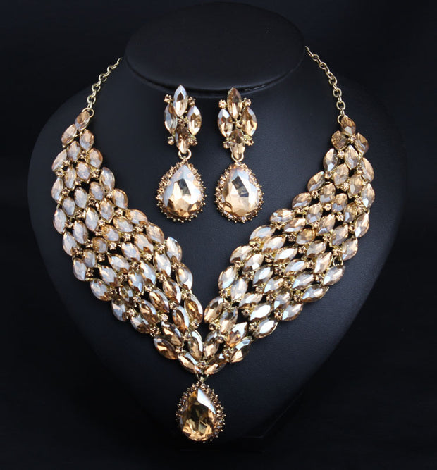 Crystal African Necklace Earring Set