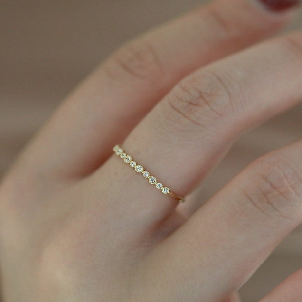 Women's Simple And Versatile Zircon Ring Exquisite Twin Elegant