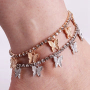 Simple Temperament Small Butterfly Tassel Anklet
