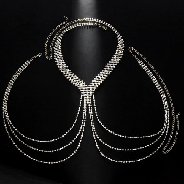 Men's Multi-layer Tassel Rhinestone Body Chains