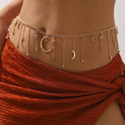 Fashion Temperamental Tassels Star Moon Waist Chain Creative Sexy