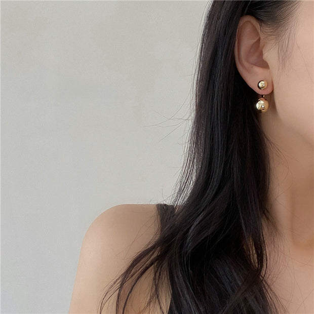 Metal Ball Ins Cold Style Simple Geometric Earrings