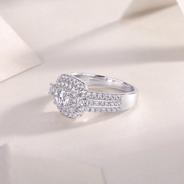 Afternoon In The Gobi - A Fashionable And Luxurious Jewelry Piece Set With Half-carat Moissan Diamond S925 Sterling Silver And Platinum-plated Diamond