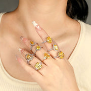 Oval Zircon Silver Ring Female Niche High Sense