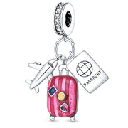 Travel Around The World Leisure Style Silver Plated Bead Pendant