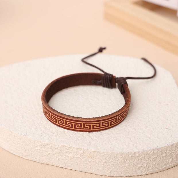 All-matching Elegant Decoration Cowhide Leather Wristband Bracelet