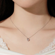 S925 Sterling Silver Necklace And Earring Suit Women
